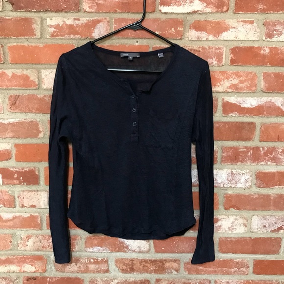Vince Tops - Vince navy long sleeve tee (106)